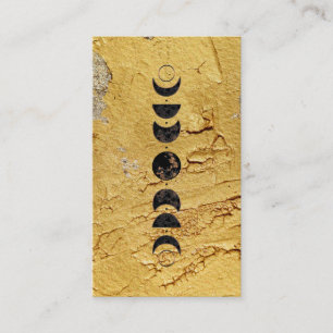 *~* Gold Lunar Cosmic Moon Phases Universe Shaman Business Card