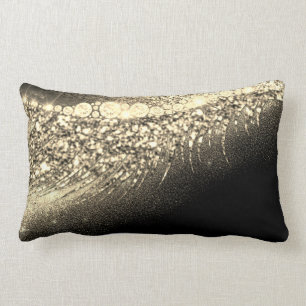 Gold Lux Makeup Lash Champagne Black Lumbar Cushion
