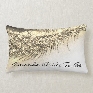 Gold Lux Makeup Lash Champagne Bride To Be Lumbar Cushion