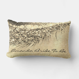 Gold Lux Makeup Lash Champagne Spark Bride Lumbar Cushion