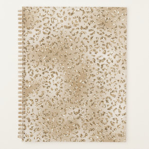 Gold Luxe Glitter Leopard Print     Planner