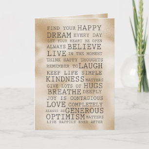 Gold Luxe Inspirational Words   Card