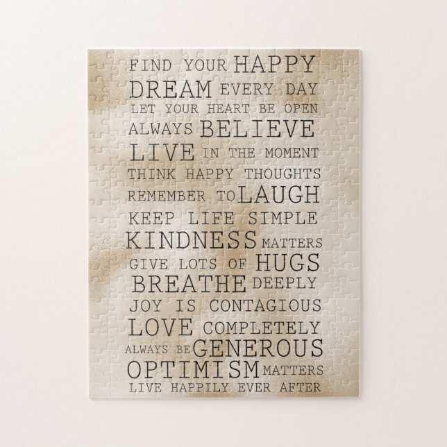 Gold Luxe Inspirational Words Jigsaw Puzzle (Vertical)