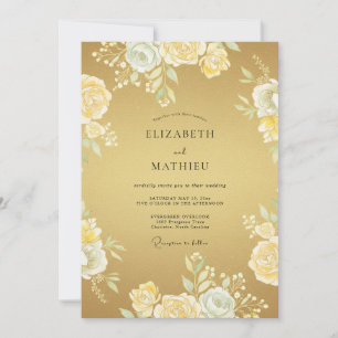 Gold Luxurious Formal Wedding Invitation