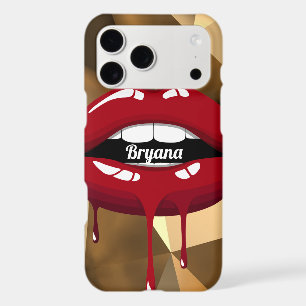 Gold Luxury Beauty Red Drip Dripping Lips