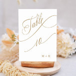 Gold Luxury Calligraphy Wedding Number 10, Table Number<br><div class="desc">Table 10. Please check all available numbers. | Luxury and elegant swirly calligraphy wedding table number with your initials.  For more advanced customisation of this design,  please click the BLUE DESIGN TOOL BUTTON above!</div>