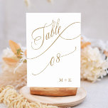 Gold Luxury Calligraphy Wedding Number 8, Table Number<br><div class="desc">Table 8. Please check all available numbers. | Luxury and elegant swirly calligraphy wedding table number with your initials.  For more advanced customisation of this design,  please click the BLUE DESIGN TOOL BUTTON above!</div>