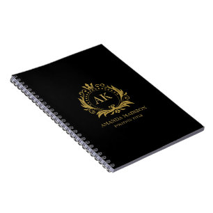 Gold Luxury Crown Monogram Notebook