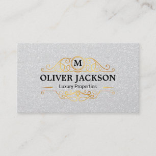 Gold Luxury Elements   Shimmer Sequin Background Business Card