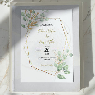 Gold Luxury Greenery Floral Chic Elegant Wedding Invitation