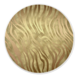 Gold Luxury Luxurious Zebra Jungle Safari Glam Ceramic Knob