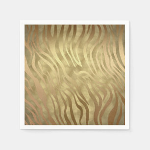 Gold Luxury Luxurious Zebra Jungle Safari Glam Napkin