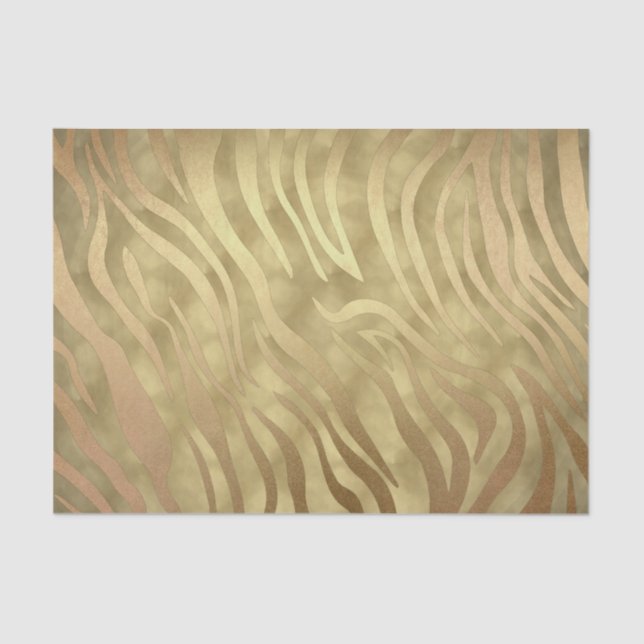 Gold Luxury Luxurious Zebra Jungle Safari Glam Tissue Paper (Front)