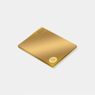 Gold Luxury Monogram A Post-it Notes