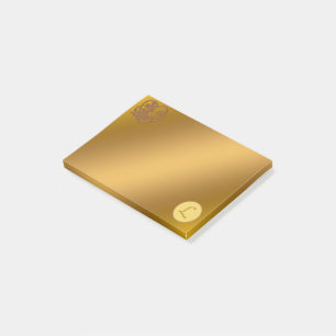 Gold Luxury Monogram L Post-it Notes