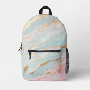 Gold Luxury Popular Blush Pink Mint Collection Printed Backpack