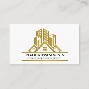 Gold Luxury Real Estate Logo Business Card