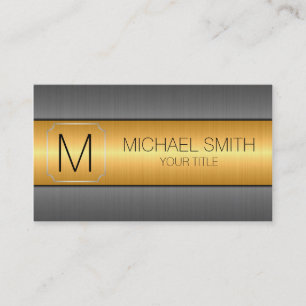 Gold Luxury Stainless Steel Metal Monogram #2 Business Card