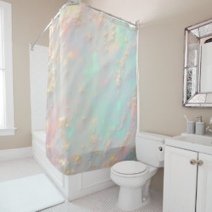 Gold Luxury Trendy Blush Pink Soft Mint Collection Shower Curtain