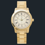 Gold Luxury Vintage Watch - Elegant Wedding Keepsa<br><div class="desc">Celebrate in style with this stunning all-gold vintage-inspired watch. A true statement piece, it features a polished gold-toned metal link bracelet that perfectly complements its classic, antique-style dial. Designed as a luxurious wedding keepsake, this timepiece is an ideal gift for the Mother of the Bride, bridesmaids, or as a sophisticated...</div>