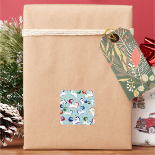 Gold Magical Star Rainbow Unicorn Square Sticker