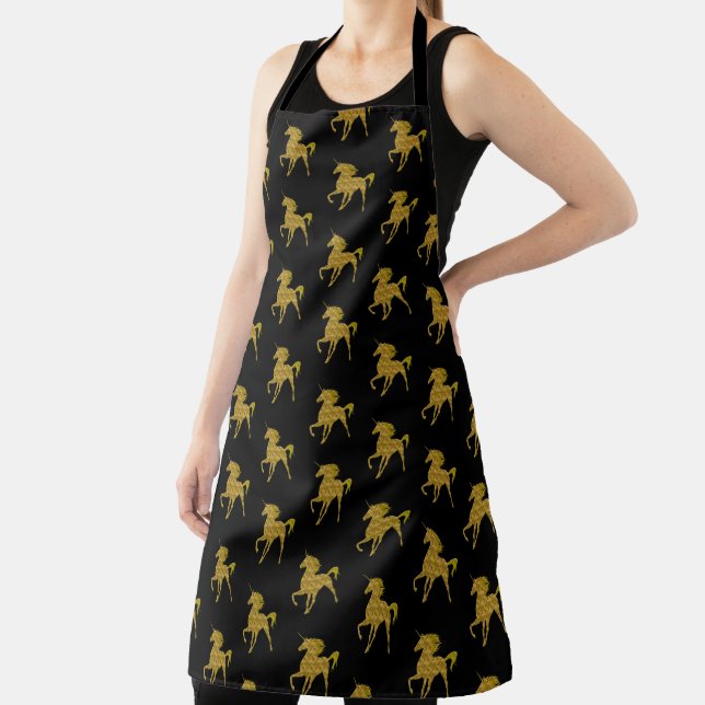 Gold Majestic Magical Unicorn Apron (Insitu)