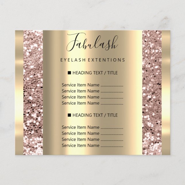 Gold Makeup Beauty Salon Rose Hair Nails Glitter Flyer (Front)