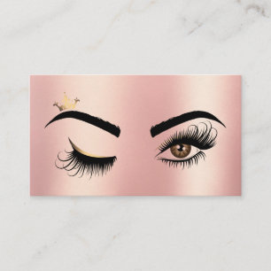 Gold Makeup Wink Eye Beauty Salon Lash Extension Business Card