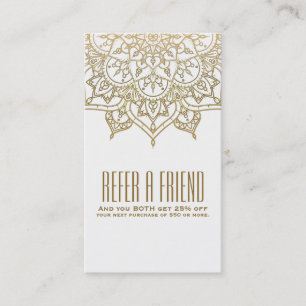 Gold Mandala Chic Refer a Friend Referral Card