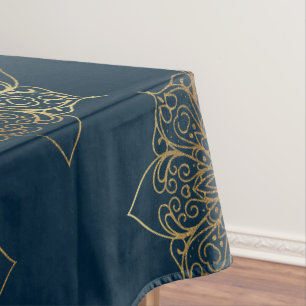 Gold Mandala Damask Pattern Tablecloth