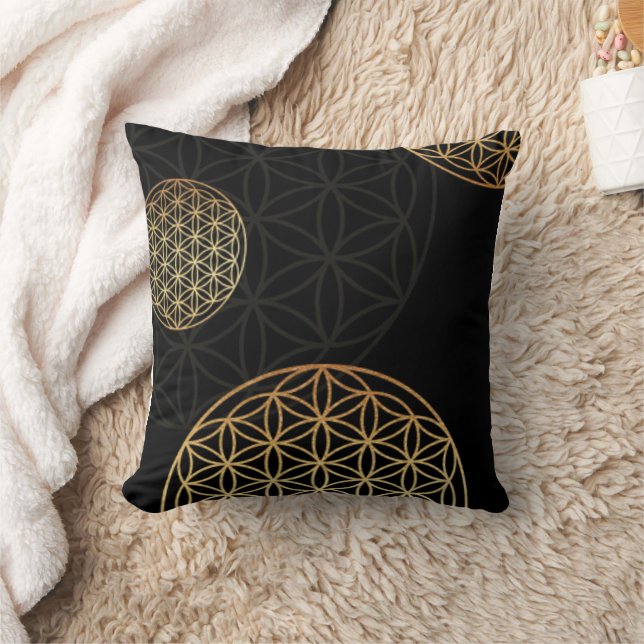 Gold Mandala Flower of life Meditation Cushion (Blanket)