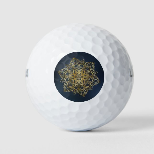 Gold Mandala Golf Balls (Front)
