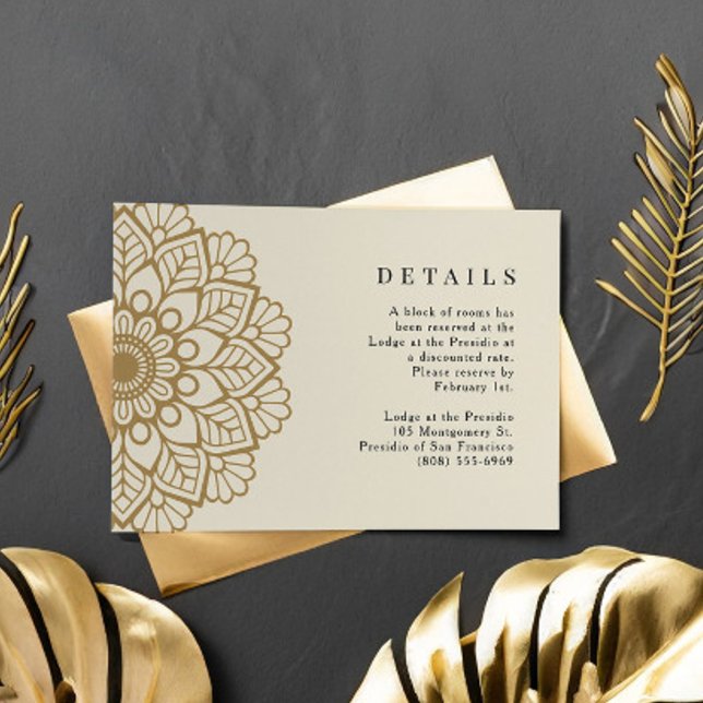 Gold Mandala Indian Wedding Details  Enclosure Card (Creator Uploaded)