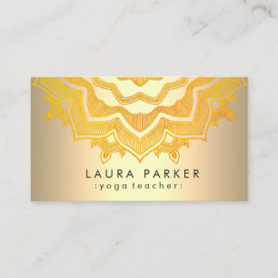 Gold Mandala Lotus Flower Yoga Meditation Holistic Business Card