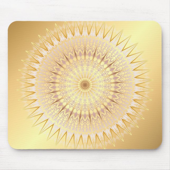 Gold Mandala Medallion Mouse Pad (Front)