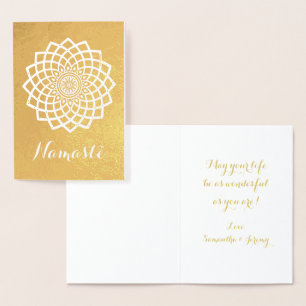 Gold Mandala Namaste Greeting Card