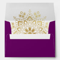 Gold Mandala on Eggplant Purple Plum