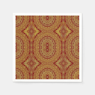 Gold Mandala On Red Napkin