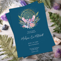 Gold Mandala Pink Crystal Boho Handfasting Wedding