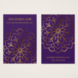 Gold Mandala & Purple Earring Holder Display Cards