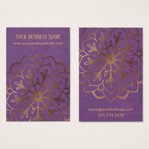 Gold Mandala & Purple Earring Holder Display Cards