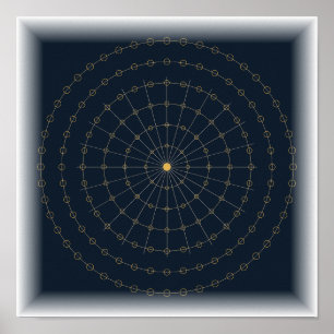 Gold Mandala - Symmetrical Meditative Art Poster