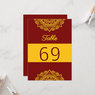 gold mandala table number card