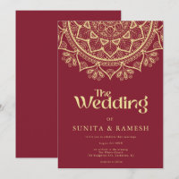 Gold Mandala Traditional Red Indian Wedding