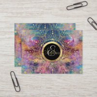 Gold Mandala Watercolor Colourful Nebula