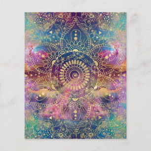 Gold Mandala Watercolor Colourful Nebula Flyer