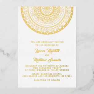 Gold Mandala Wedding Foil Invitation