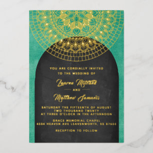 Gold Mandala Wedding Foil Invitation