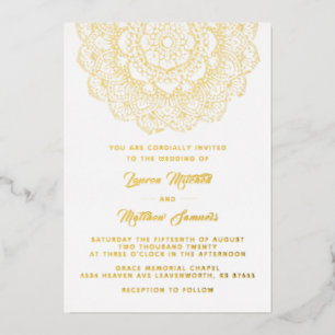 Gold Mandala Wedding Foil Invitation