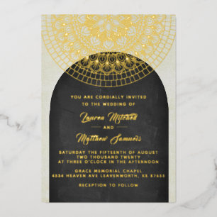 Gold Mandala Wedding Foil Invitation